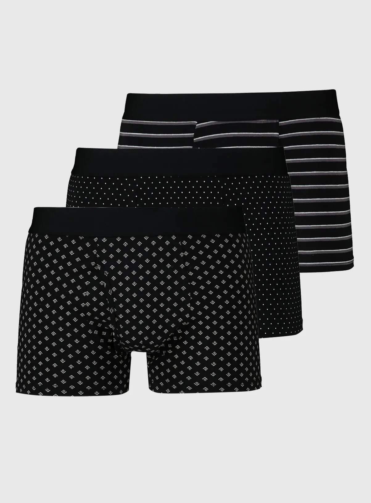 Buy Black Dot, Geo & Stripe Trunks 3 Pack XS | Multipacks | Tu